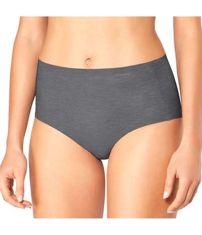 ZERO Feel Natural High Waist Brief Grey – Gråa brieftrosor från Sloggi